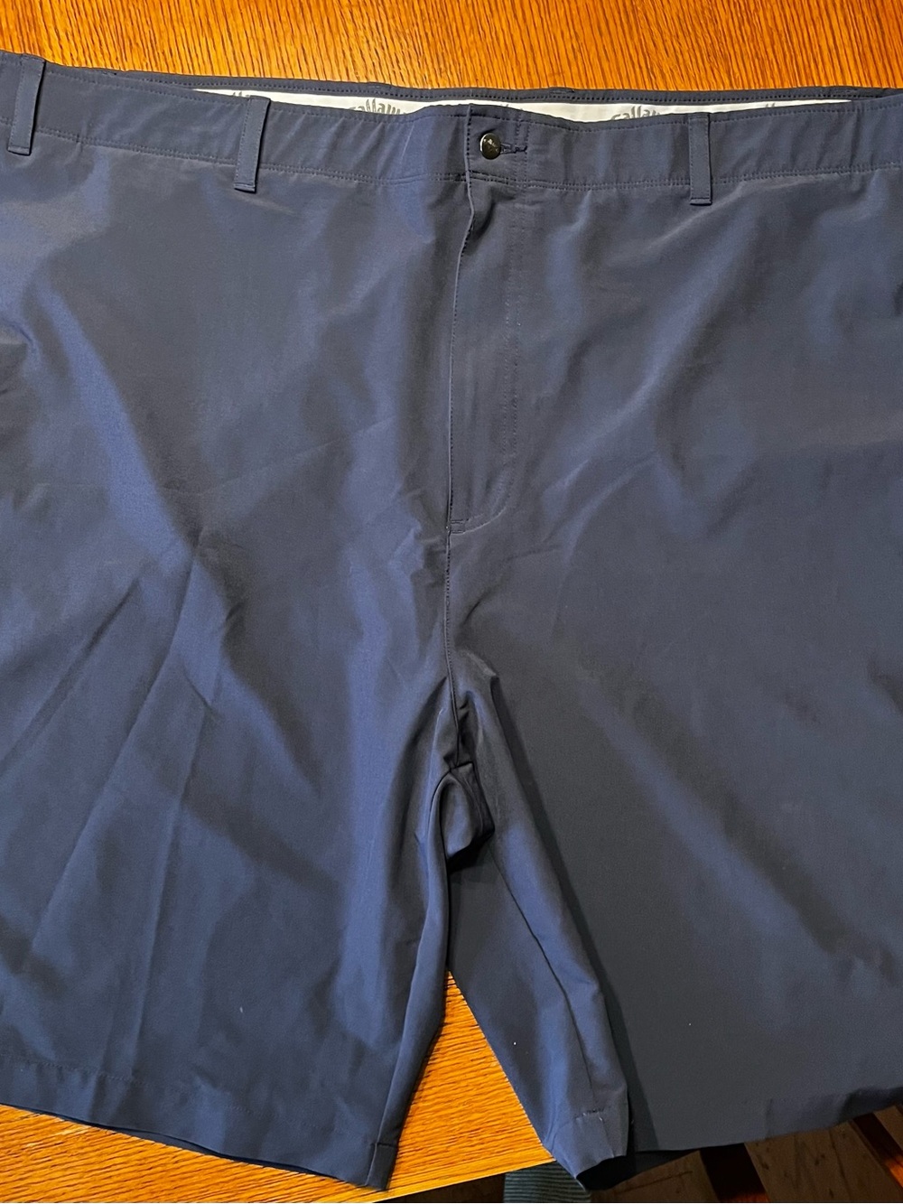 Callaway Men's Big and Tall Flat Front Golf Shorts in Navy Blue
